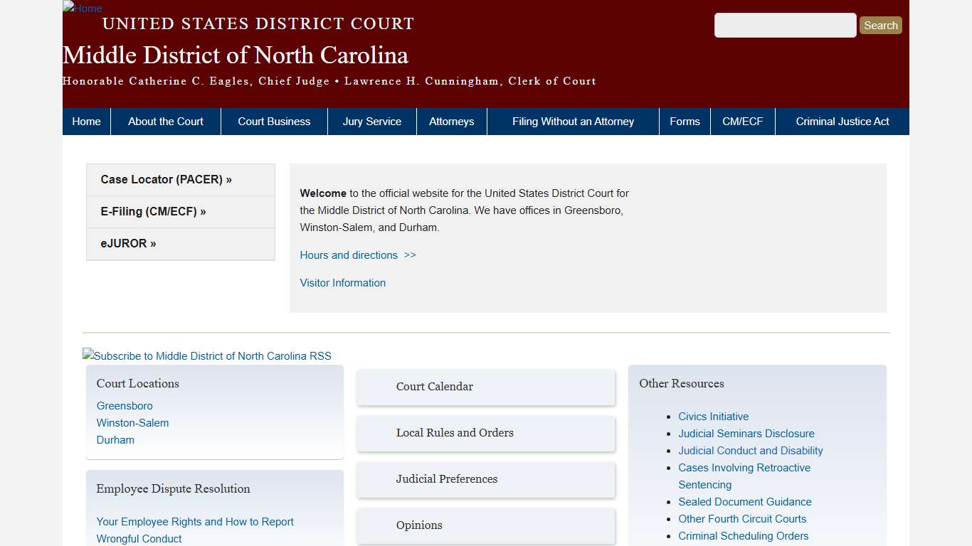 Middle District of North Carolina United States District Court